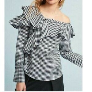 Anthropologie Sunday in Brooklyn Gingham Ruffle Top
